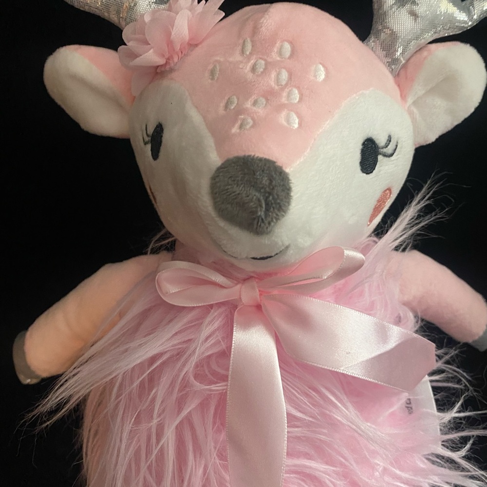 Cupcakes and Cashmere Pink Reindeer Plush stuffed animal